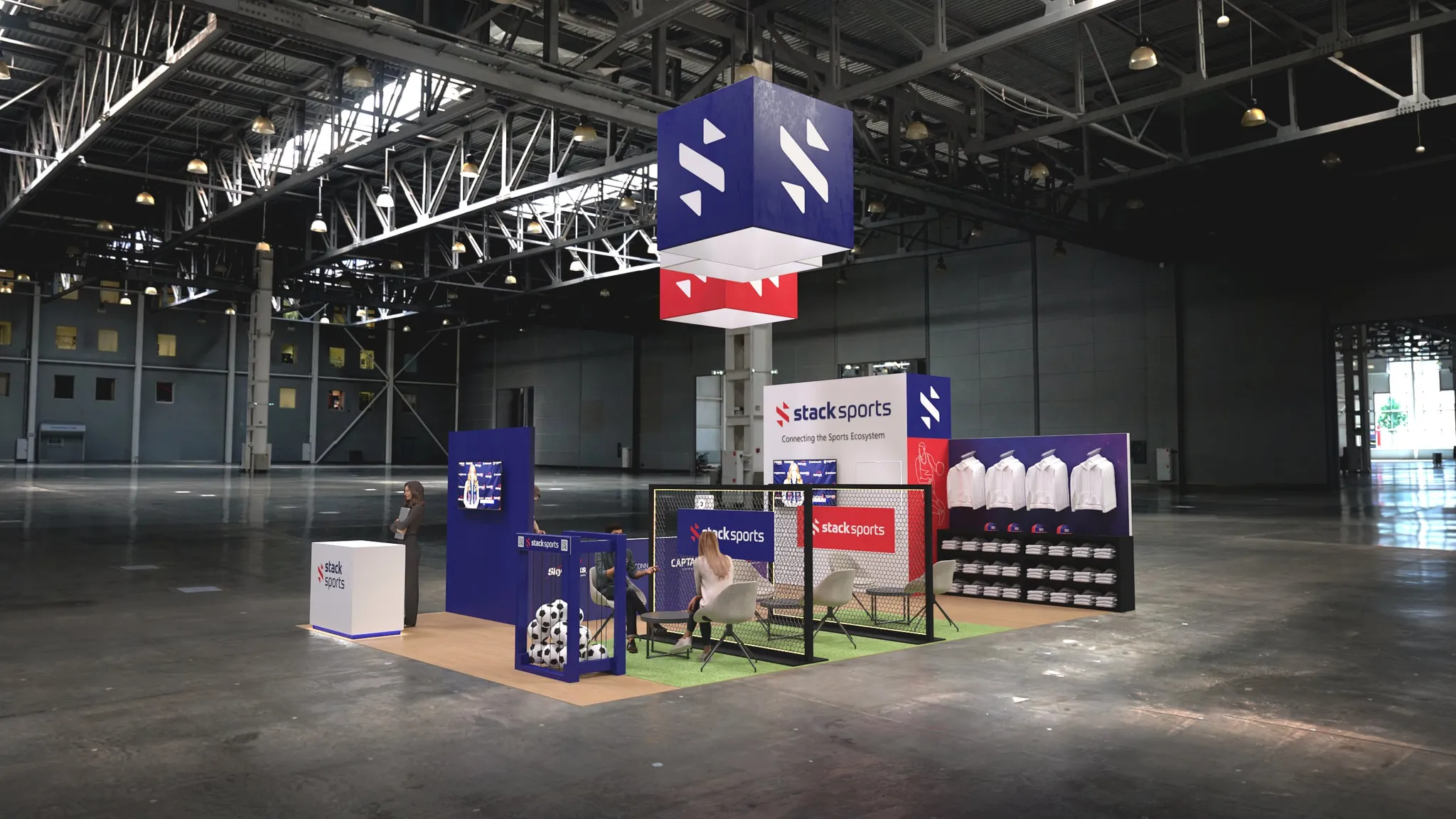 20x20 Island booth design by Reaction Space